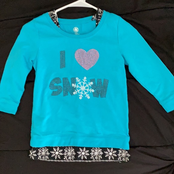 JK GIRLS I LoVE SNOW LONG SLEEVE - Picture 4 of 4